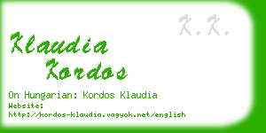 klaudia kordos business card
